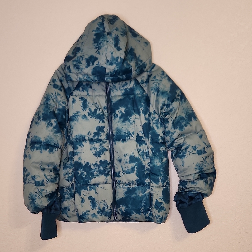 Swiss Tech Kids Blue Tie-Dye Puffer Jacket size M 7 8